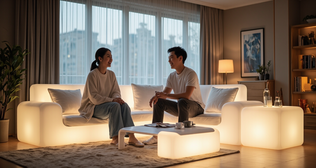 探索未来派对风尚：发光家具租赁新潮流轮播图2