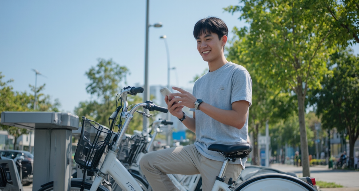 公共自行车租赁点的绿色出行革命轮播图3